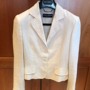Dolce & Gabbana White Linen Blazer Size 38